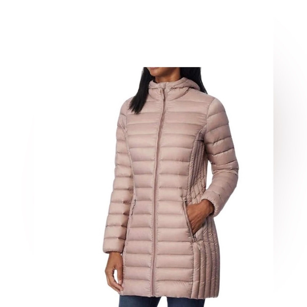 ✨ EUC ✨ Aventura Long Puffer Coat w/Hood - Light Blush - Size M